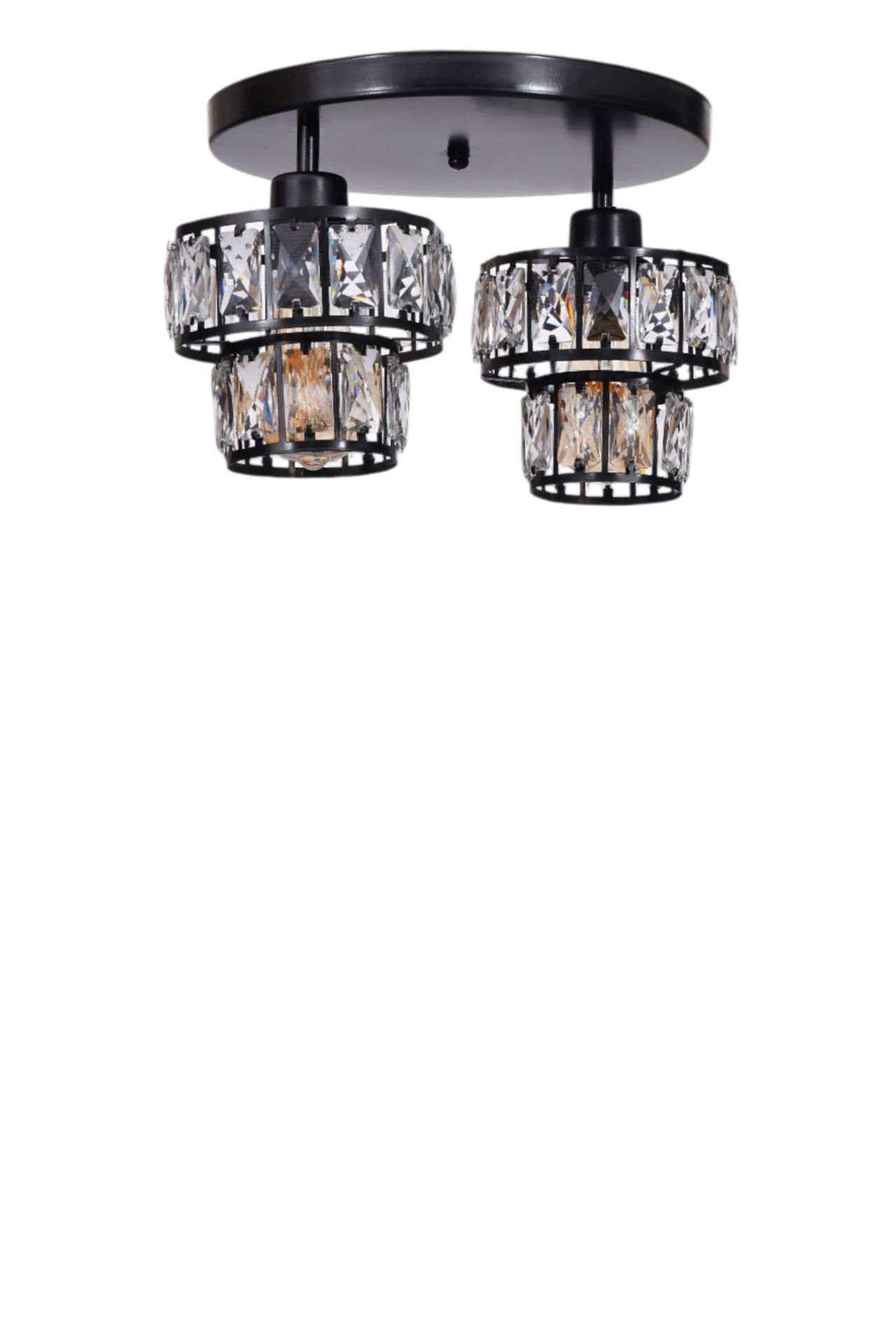 LEO 2 Lİ TEPSİLİ SİYAH PLAFONYER AVİZE