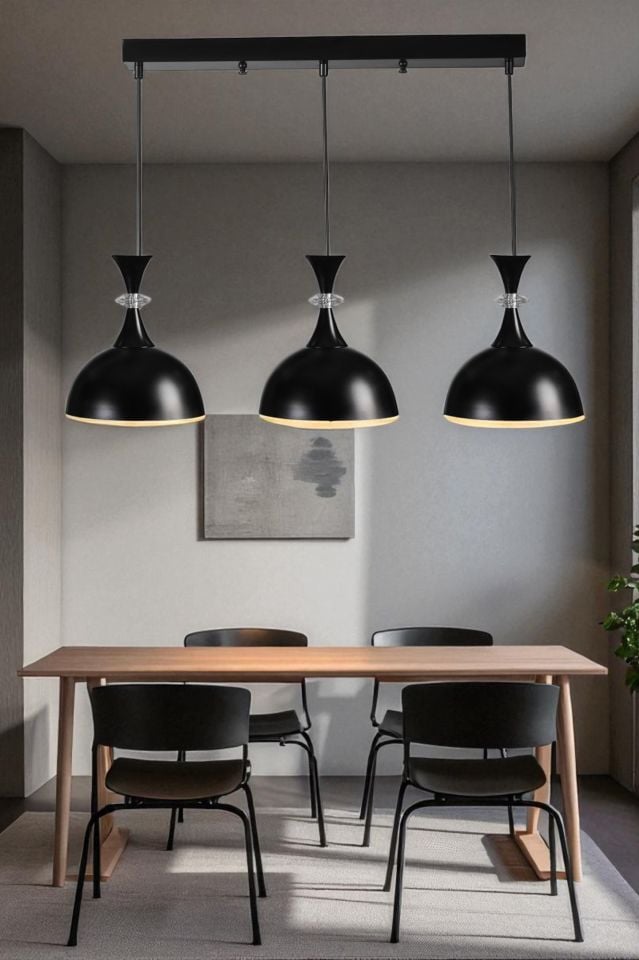 AKAY 3 LÜ SIRALI SİYAH SARKIT