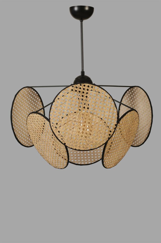HERA SİLİNDİR 6 LI RATTAN AVİZE