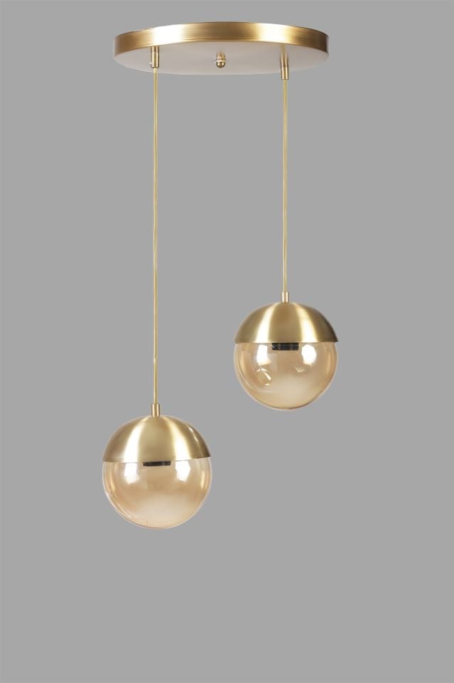 KÜRE 2 Lİ TEPSİLİ ESKİTME BAL CAMLI SARKIT