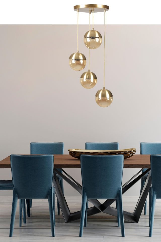 KÜRE 4 LÜ TEPSİLİ ESKİTME BAL CAMLI SARKIT