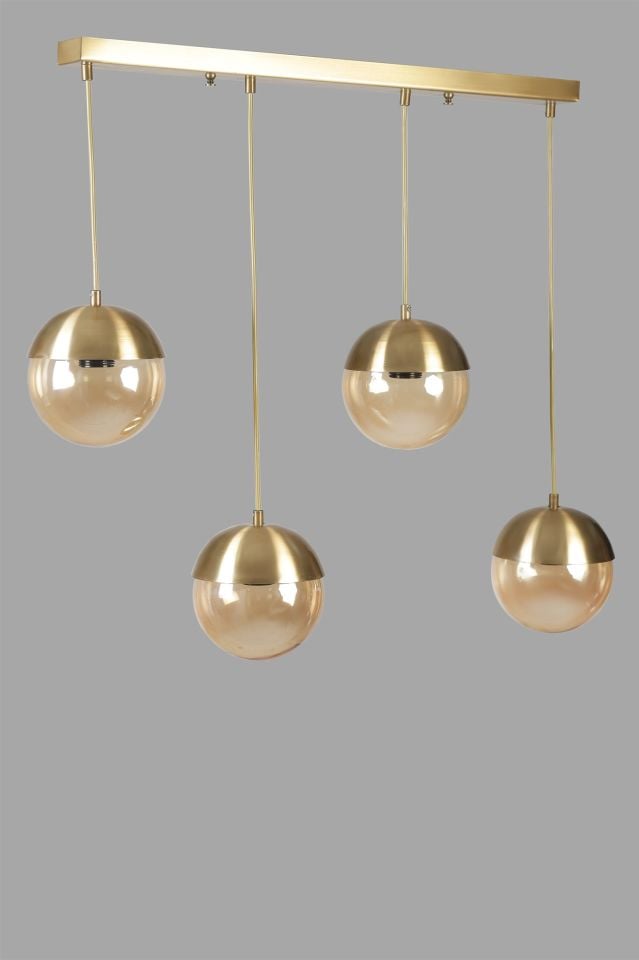 KÜRE 4 LÜ SIRALI ESKİTME BAL CAMLI SARKIT