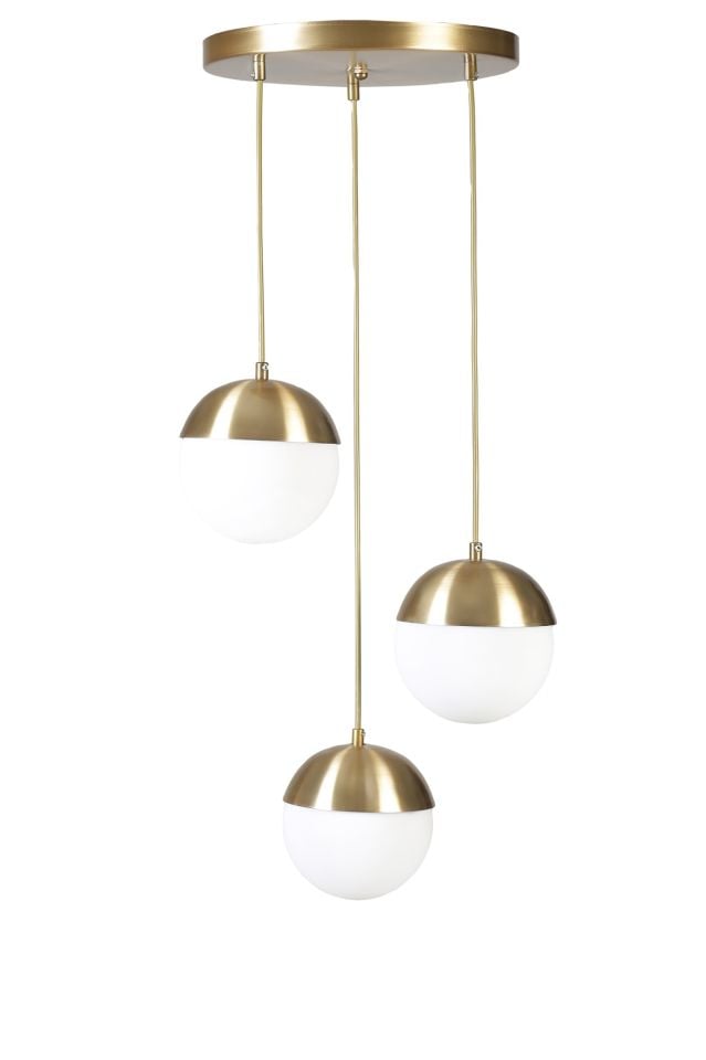 KÜRE 3 LÜ TEPSİLİ ESKİTME BEYAZ CAMLI SARKIT