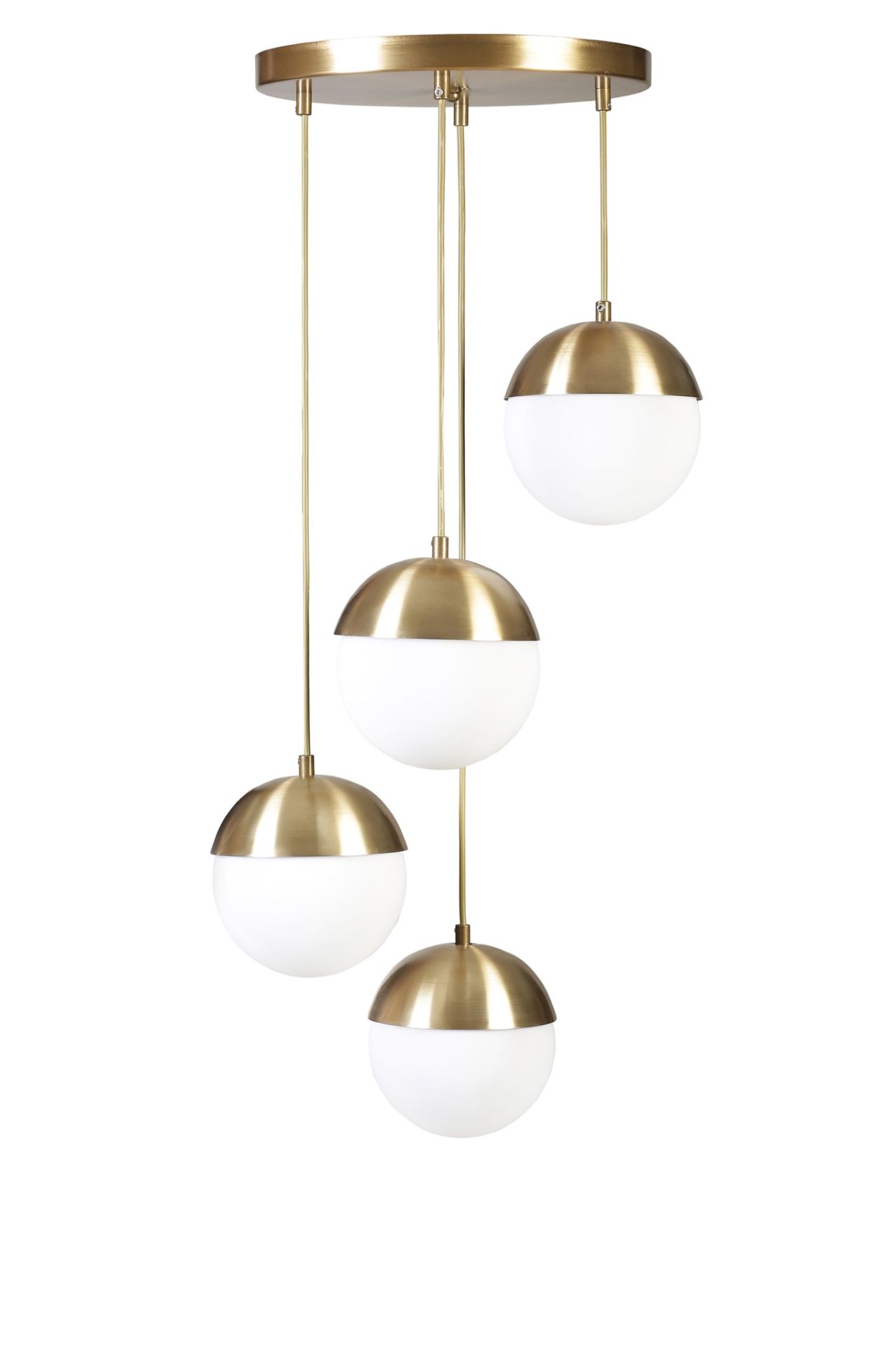 KÜRE 4 LÜ TEPSİLİ ESKİTME BEYAZ CAMLI SARKIT