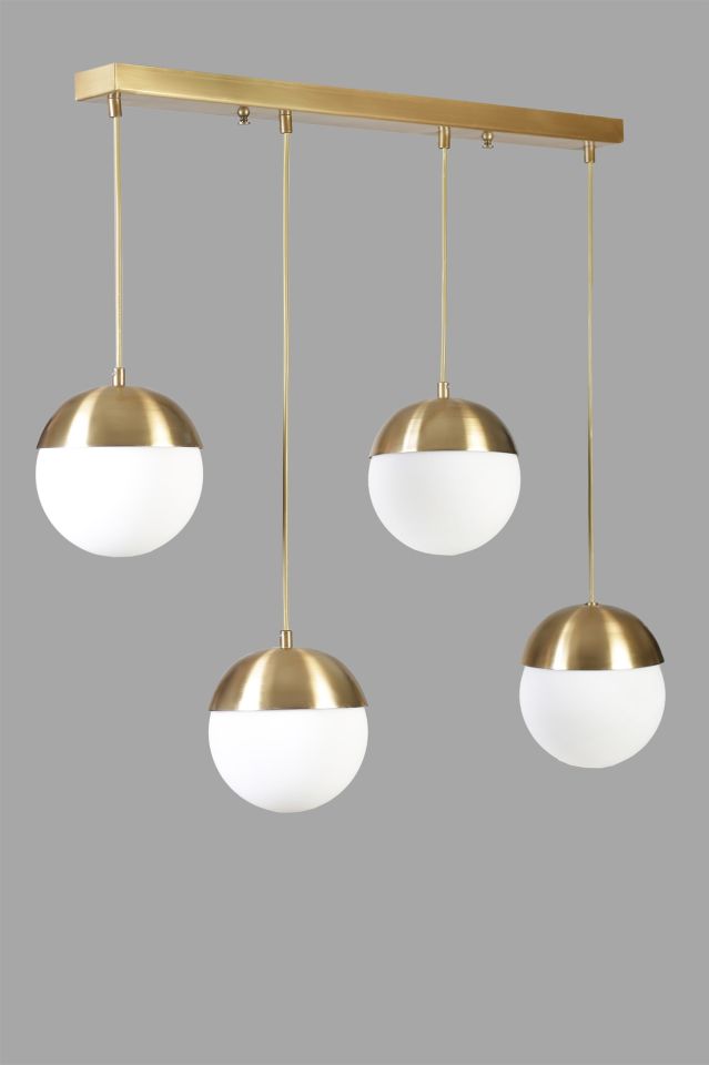 KÜRE 4 LÜ SIRALI ESKİTME BEYAZ CAMLI SARKIT