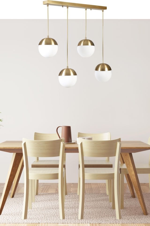 KÜRE 4 LÜ SIRALI ESKİTME BEYAZ CAMLI SARKIT