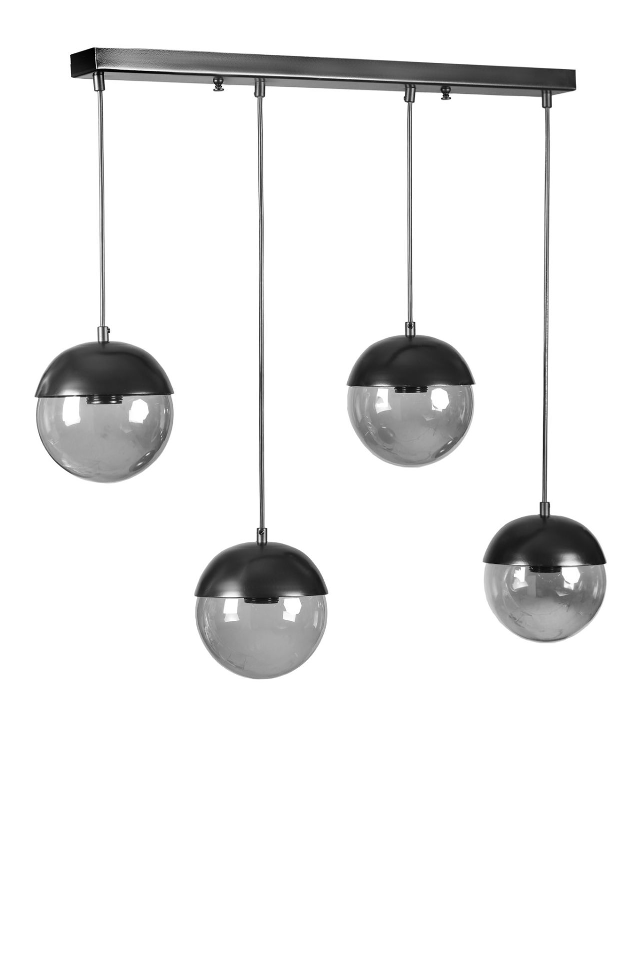 KÜRE 4 LÜ SIRALI SİYAH FÜME CAMLI SARKIT