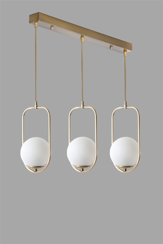 AHU 3 LÜ SIRALI BEYAZ CAMLI ESKİTME SARKIT