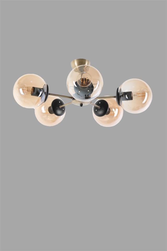 VENÜS 5 Lİ BAL CAMLI AVİZE