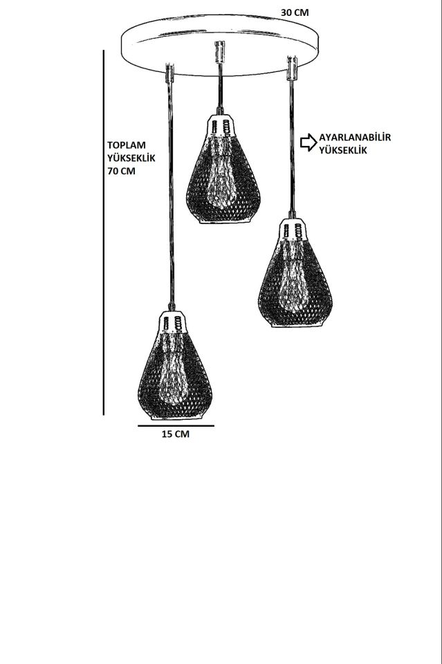ARMUT 3 LÜ TEPSİLİ ESKİTME SARKIT