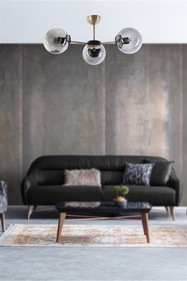 VENÜS 3 LÜ FÜME CAMLI AVİZE