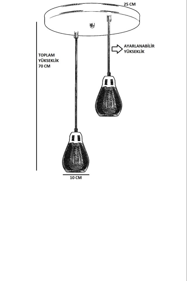 AMPÜL 2 Lİ TEPSİLİ SİYAH SARKIT