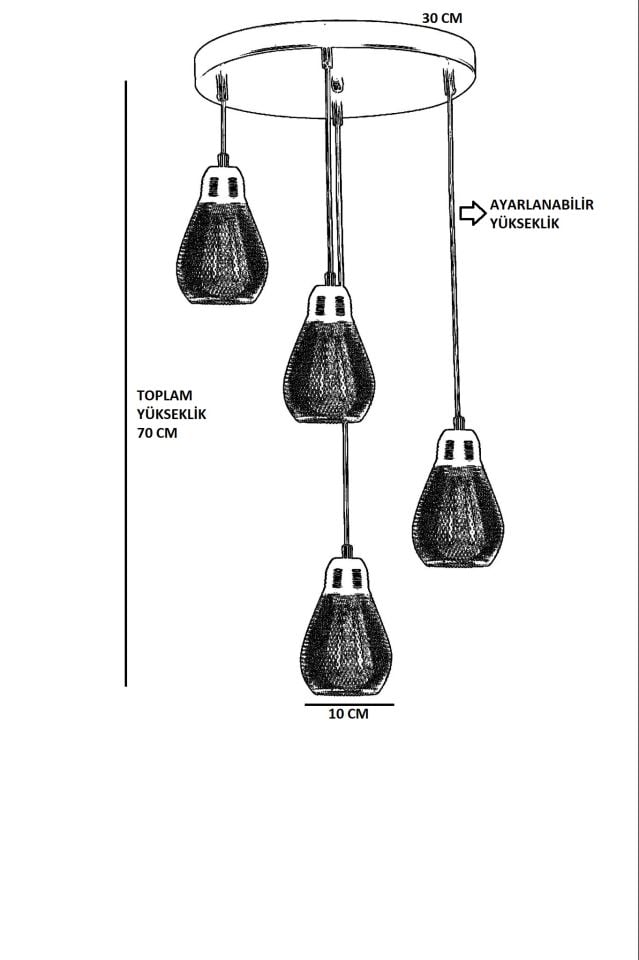 AMPÜL 4 LÜ TEPSİLİ SİYAH SARKIT