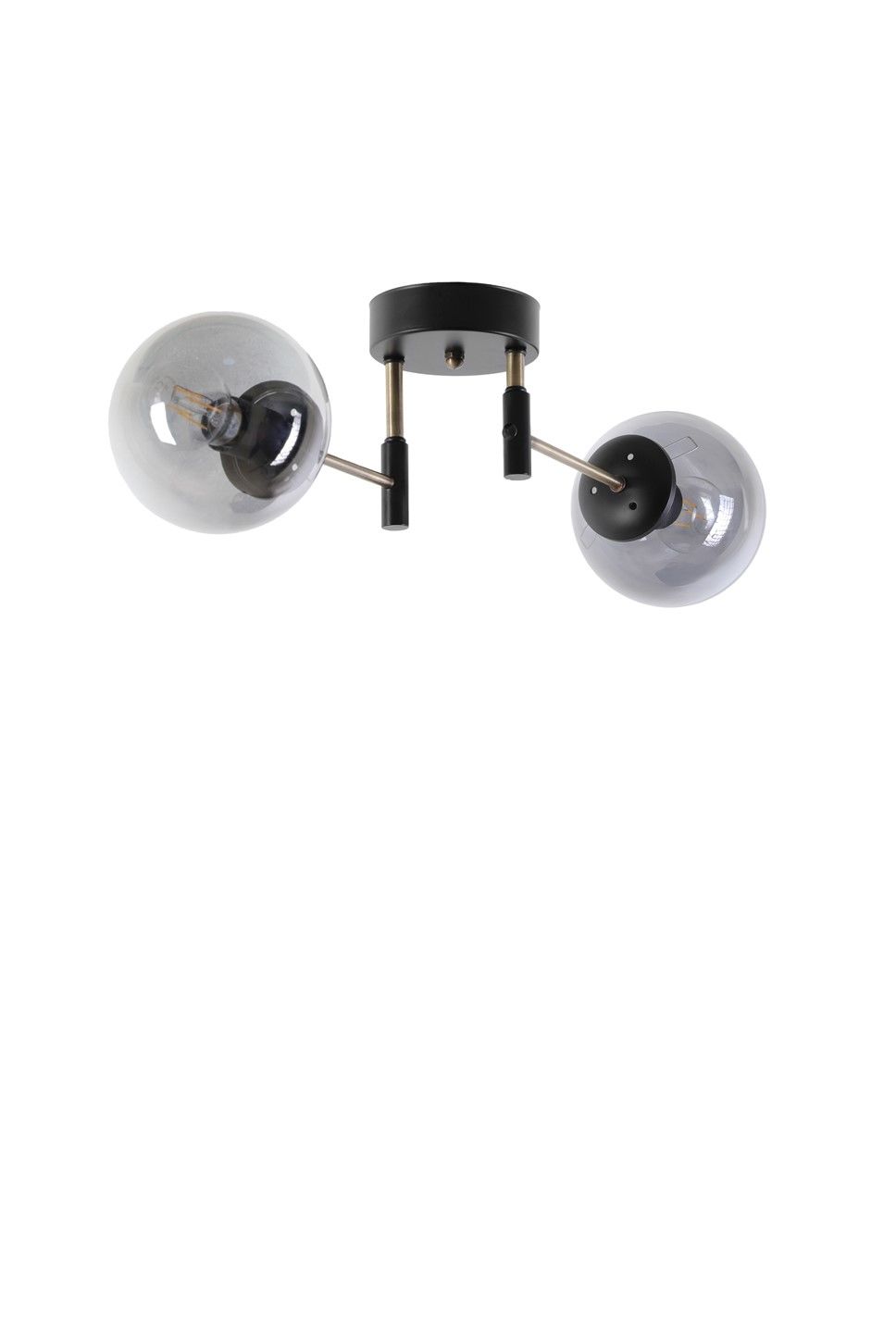 DOLUNAY 2 Lİ SİYAH FÜME CAMLI AVİZE