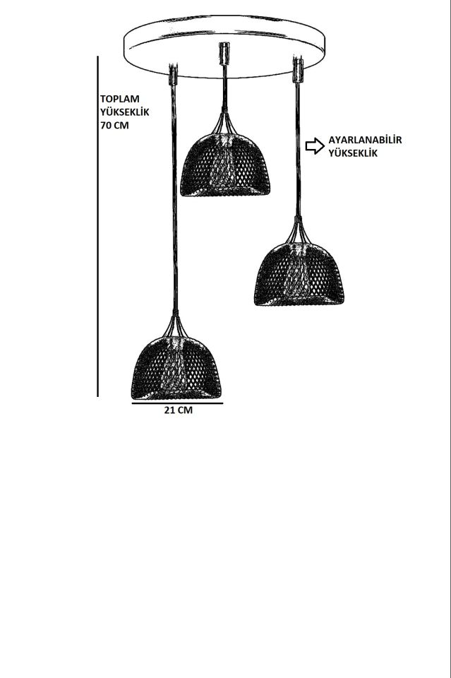 NASA 3 LÜ TEPSİLİ SİYAH SARKIT