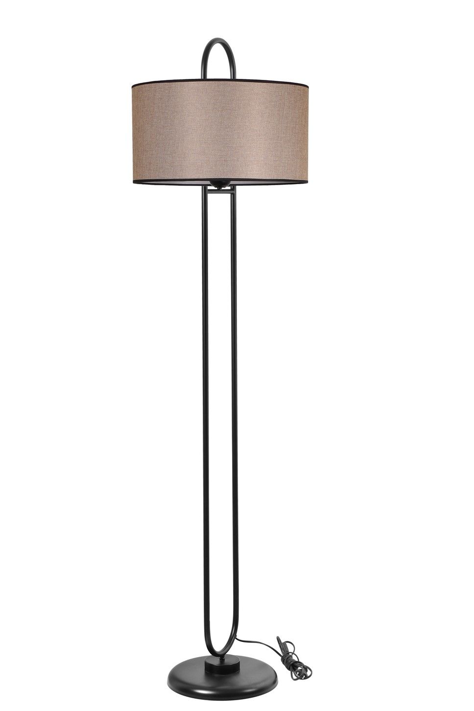 ELİPS LAMBADER SİYAH AYAK KOYU HASIR ABAJURLU