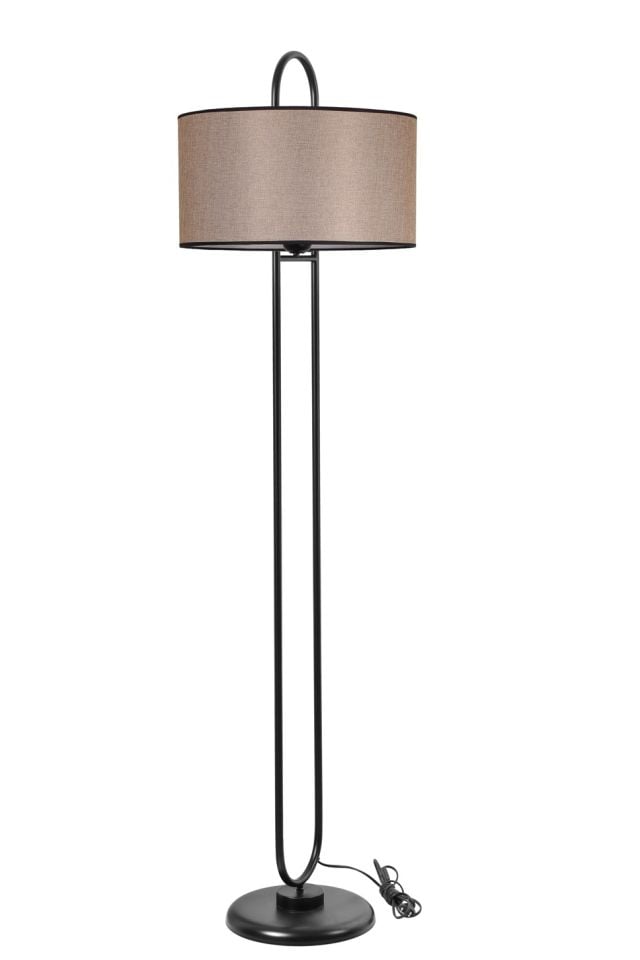 ELİPS LAMBADER SİYAH AYAK KOYU HASIR ABAJURLU