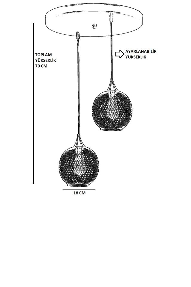 JUPİTER 2 Lİ TEPSİLİ SİYAH SARKIT