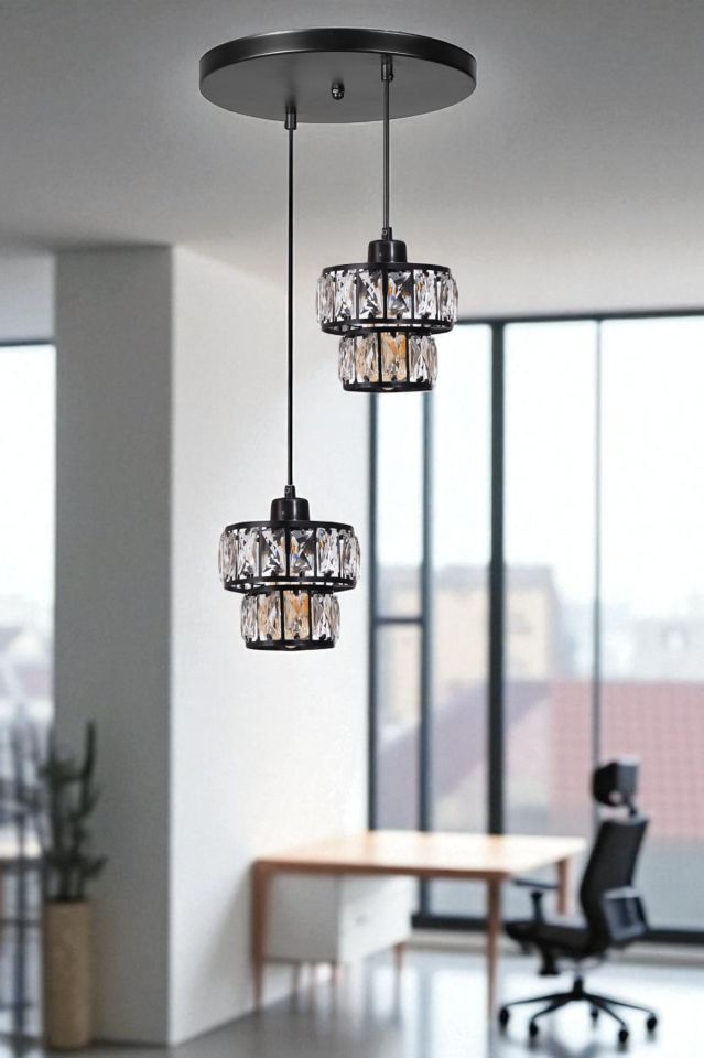 LEO 2 Lİ TEPSİLİ SİYAH SARKIT