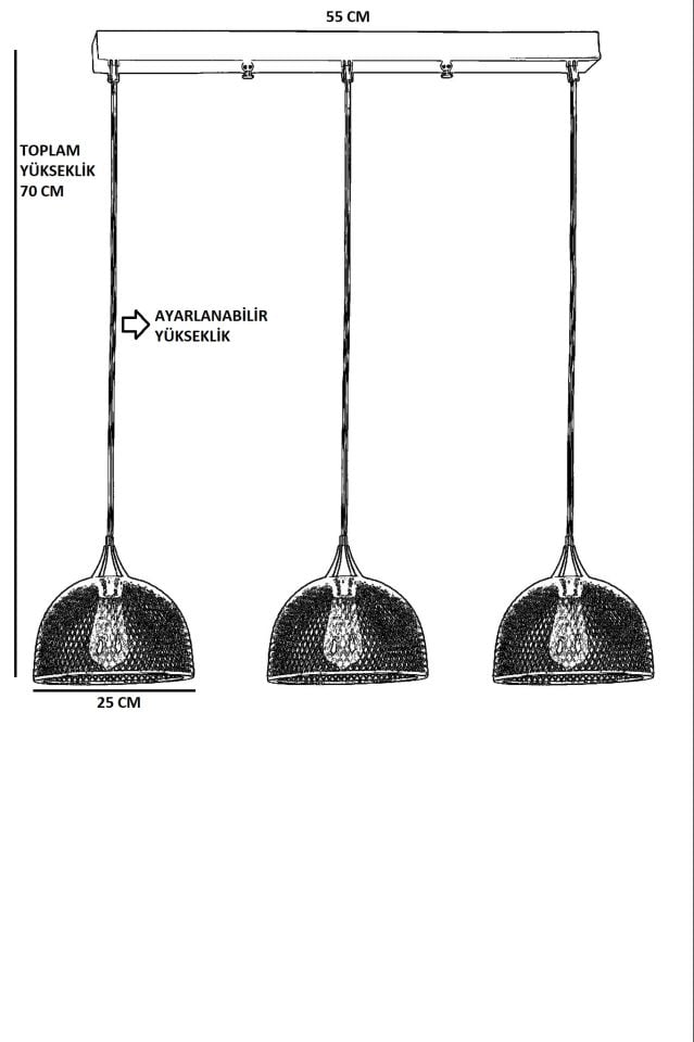 ROTA 3 LÜ SIRALI SİYAH SARKIT
