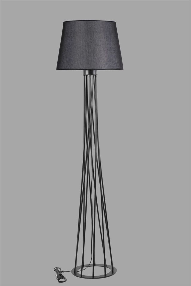 HAVİN LAMBADER SİYAH AYAK PRAMİT HASIR SİYAH ABAJURLU