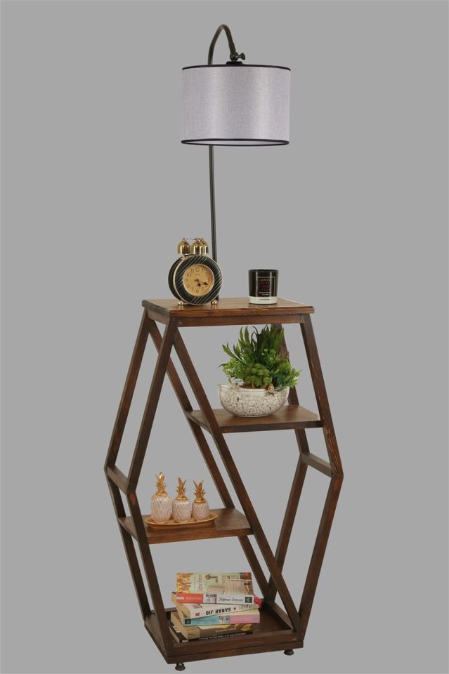 ASOS CEVİZ LAMBADER SİLİNDİR AÇIK HASIR GRİ ABAJURLU