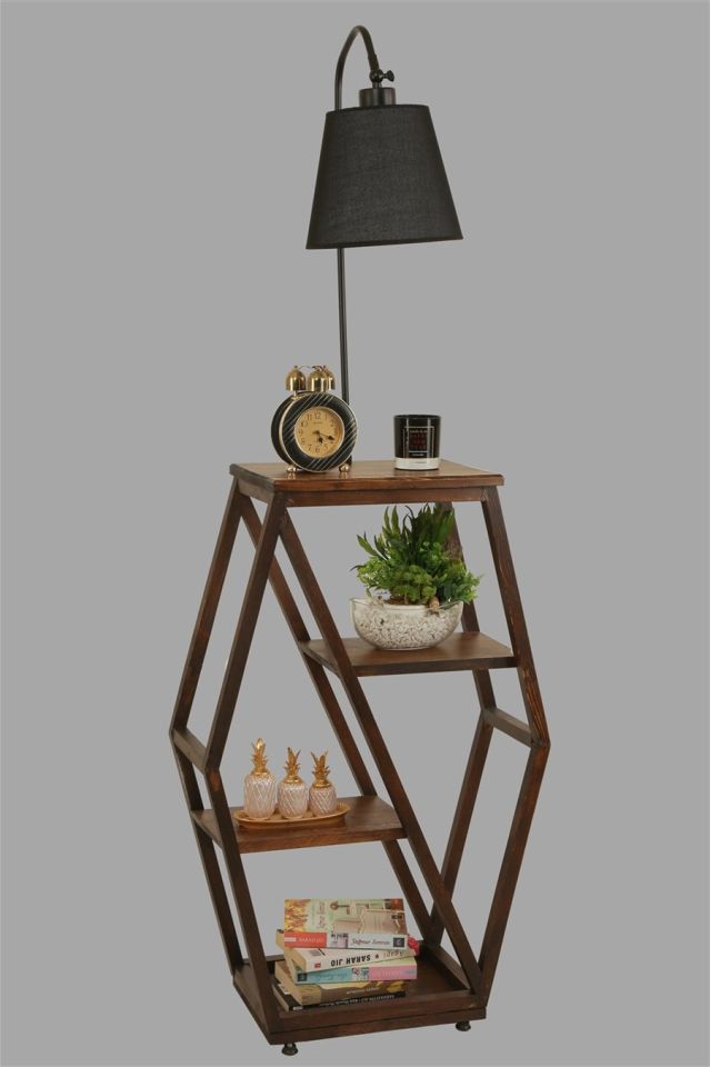 ASOS CEVİZ LAMBADER PRAMİT HASIR SİYAH ABAJURLU