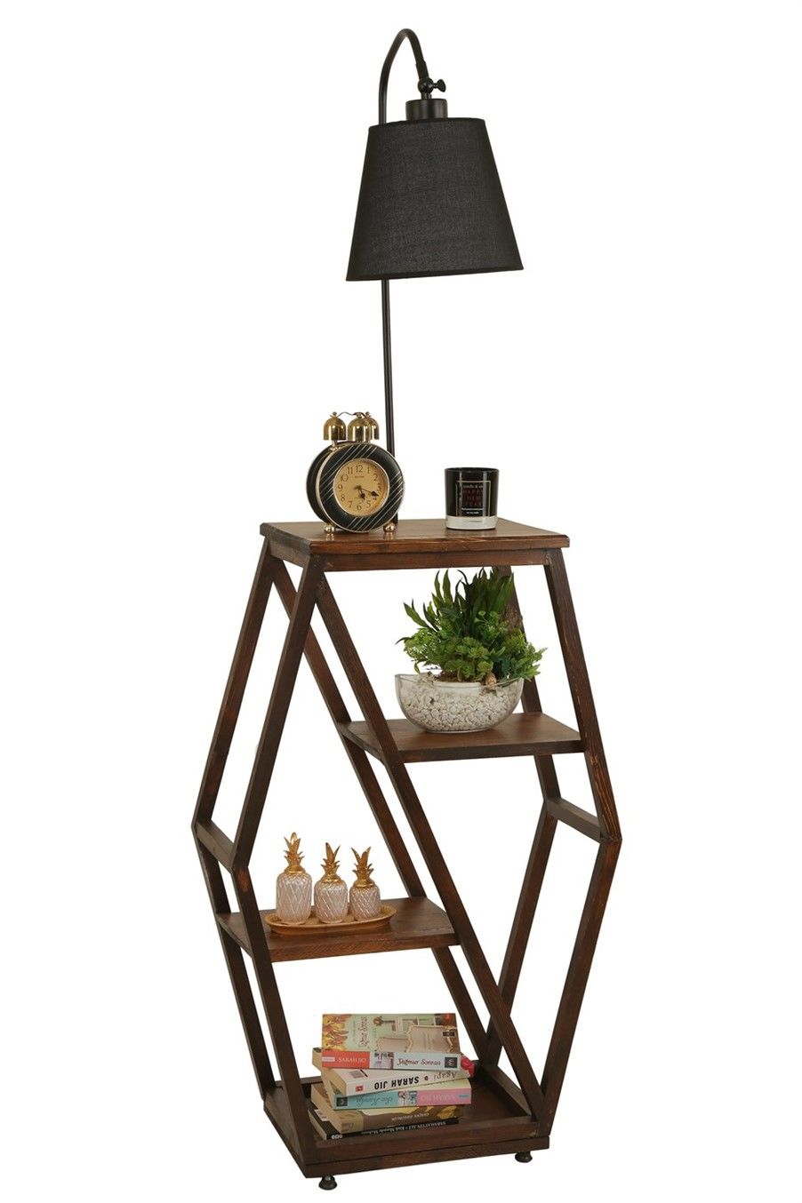 ASOS CEVİZ LAMBADER PRAMİT HASIR SİYAH ABAJURLU