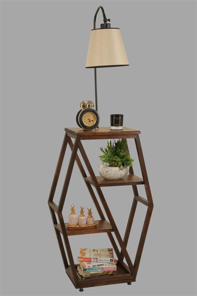 ASOS CEVİZ LAMBADER PRAMİT AÇIK HASIR ABAJURLU