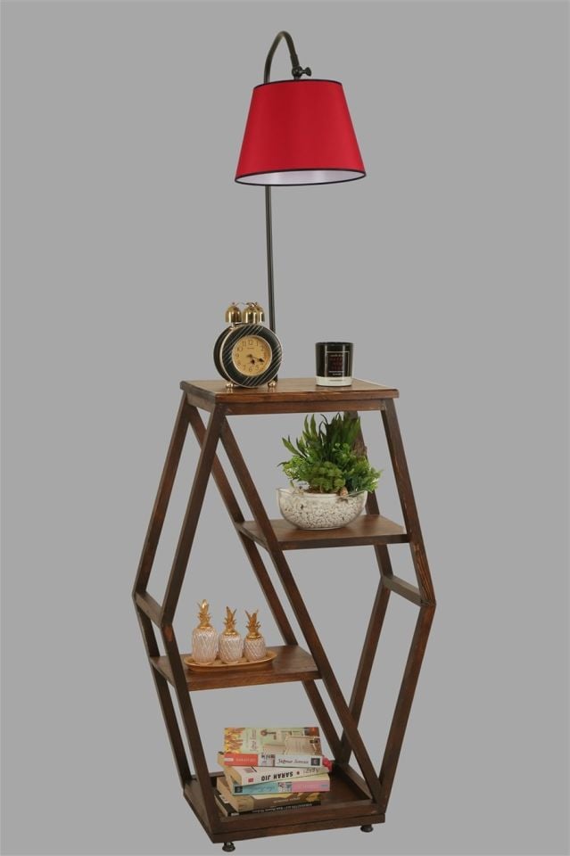 ASOS CEVİZ LAMBADER PRAMİT KIRMIZI ABAJURLU