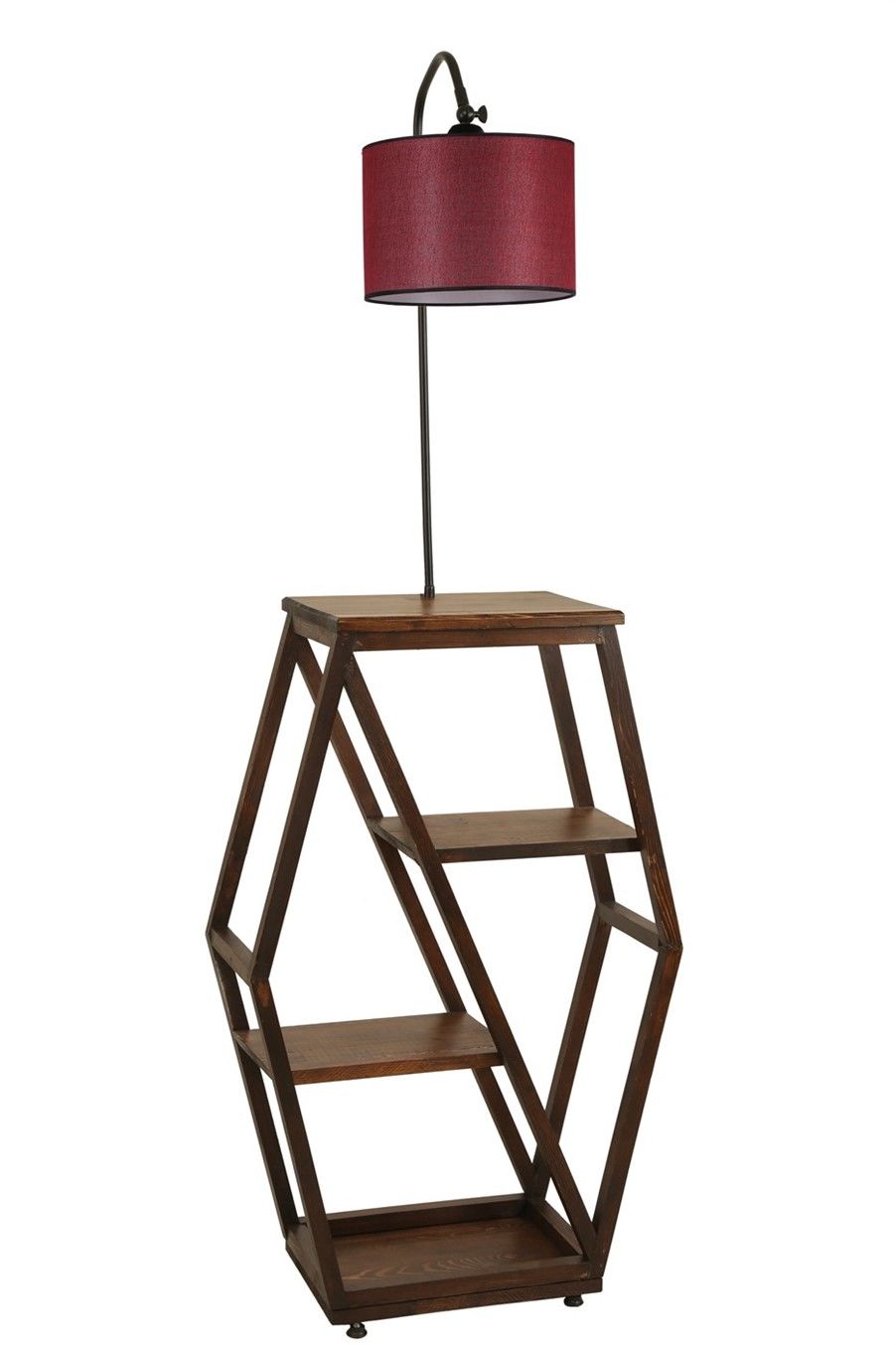 ASOS CEVİZ LAMBADER SİLİNDİR HASIR BORDO ABAJURLU