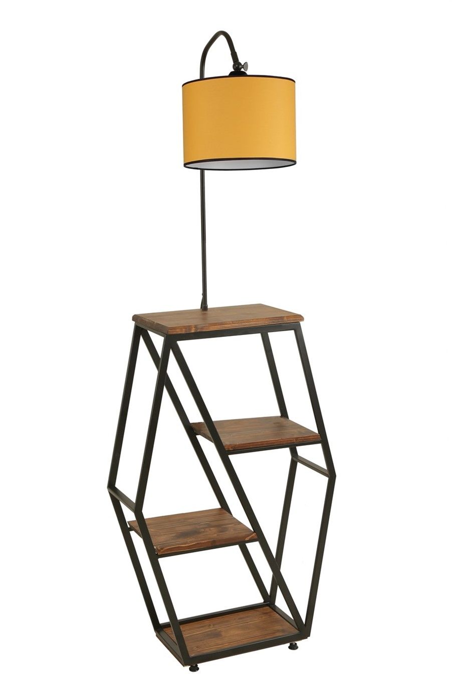 SEMBOL CEVİZ LAMBADER SİLİNDİR HARDAL ABAJURLU