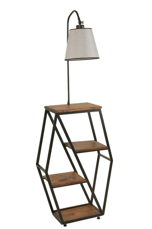 SEMBOL CEVİZ LAMBADER PRAMİT AÇIK HASIR GRİ ABAJURLU