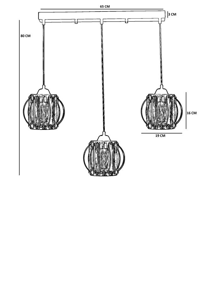 OHRİD 3 LÜ SIRALI ESKİTME SARKIT