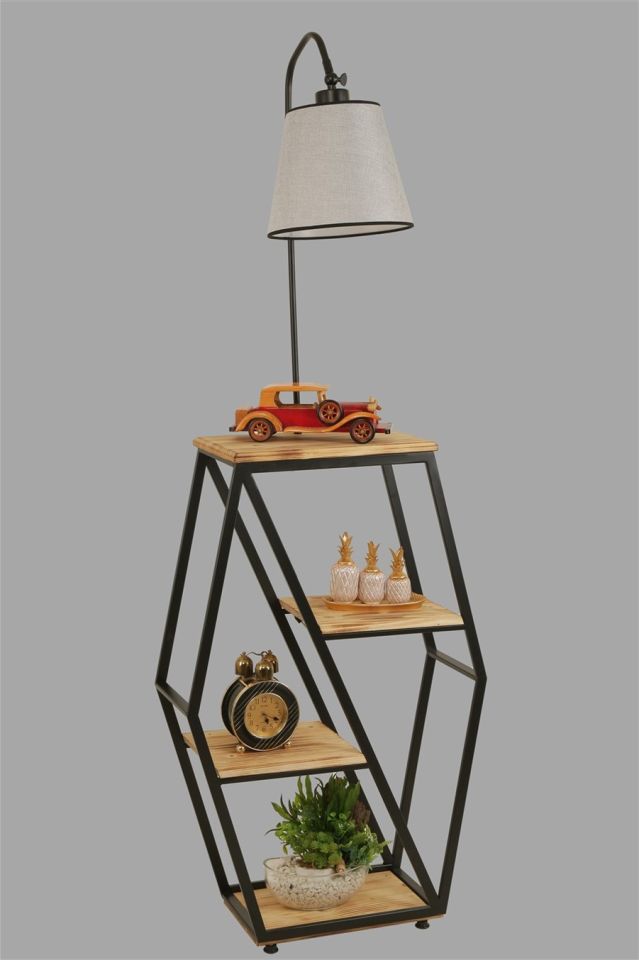 SEMBOL YANIK LAMBADER PRAMİT AÇIK HASIR GRİ ABAJURLU