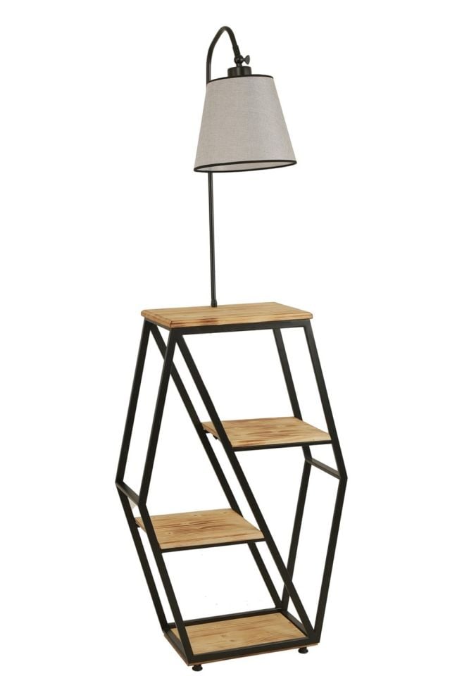 SEMBOL YANIK LAMBADER PRAMİT AÇIK HASIR GRİ ABAJURLU