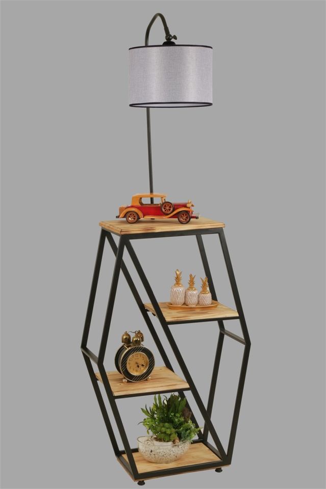 SEMBOL YANIK LAMBADER SİLİNDİR AÇIK HASIR GRİ ABAJURLU