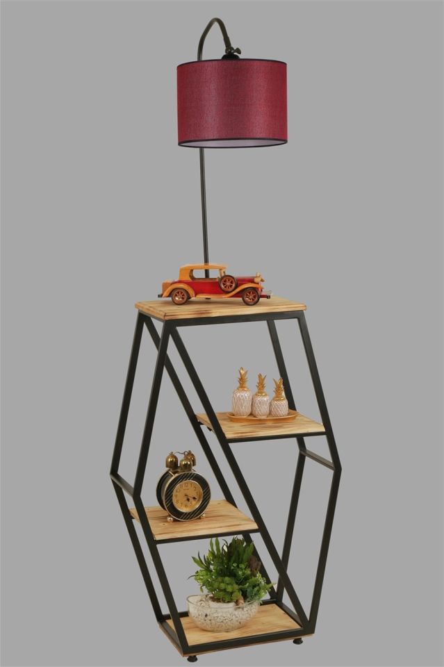 SEMBOL YANIK LAMBADER SİLİNDİR HASIR BORDO ABAJURLU