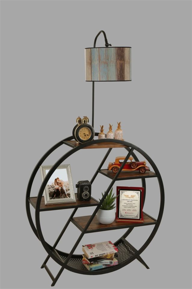 PLÜTON CEVİZ LAMBADER SİLİNDİR RENKLİ ABAJURLU