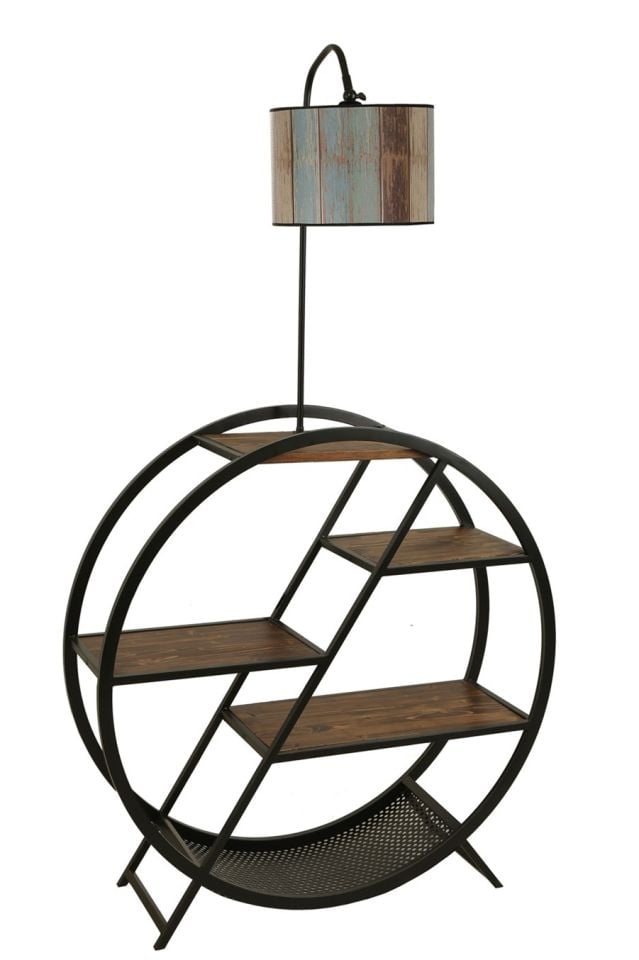 PLÜTON CEVİZ LAMBADER SİLİNDİR RENKLİ ABAJURLU