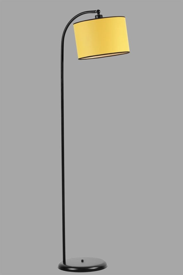 AZRA SİYAH SİLİNDİR HARDAL ABAJURLU LAMBADER