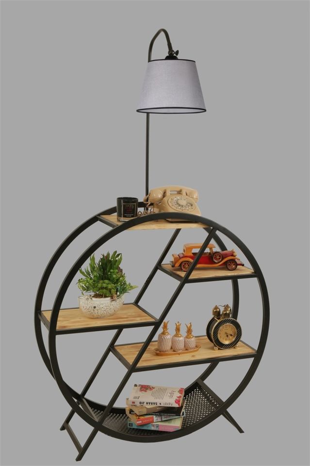 PLÜTON YANIK LAMBADER PRAMİT AÇIK HASIR GRİ ABAJURLU