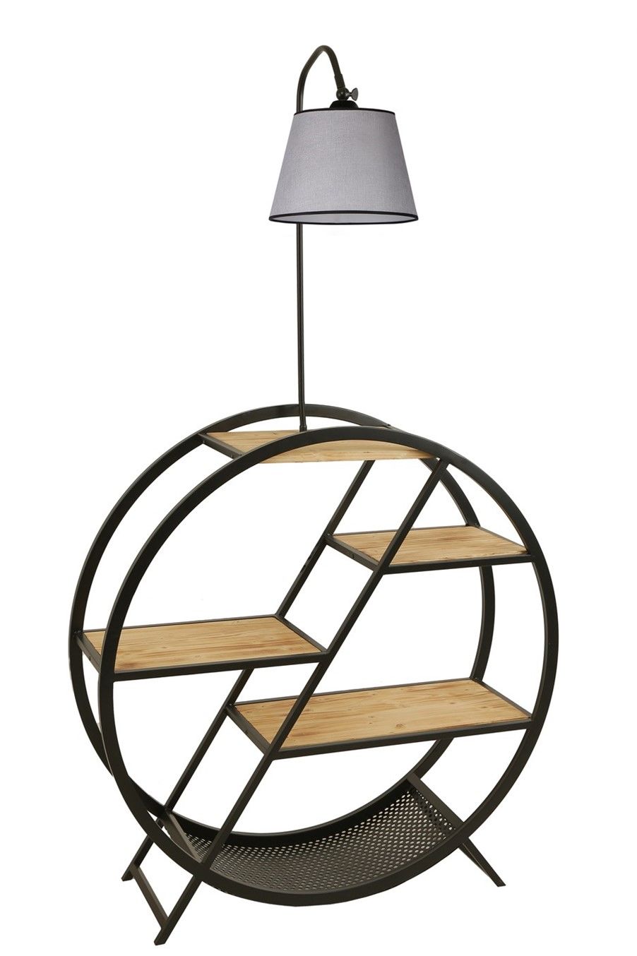 PLÜTON YANIK LAMBADER PRAMİT AÇIK HASIR GRİ ABAJURLU