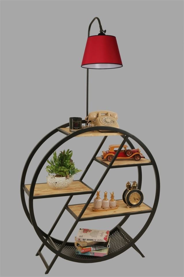 PLÜTON YANIK LAMBADER PRAMİT KIRMIZI ABAJURLU