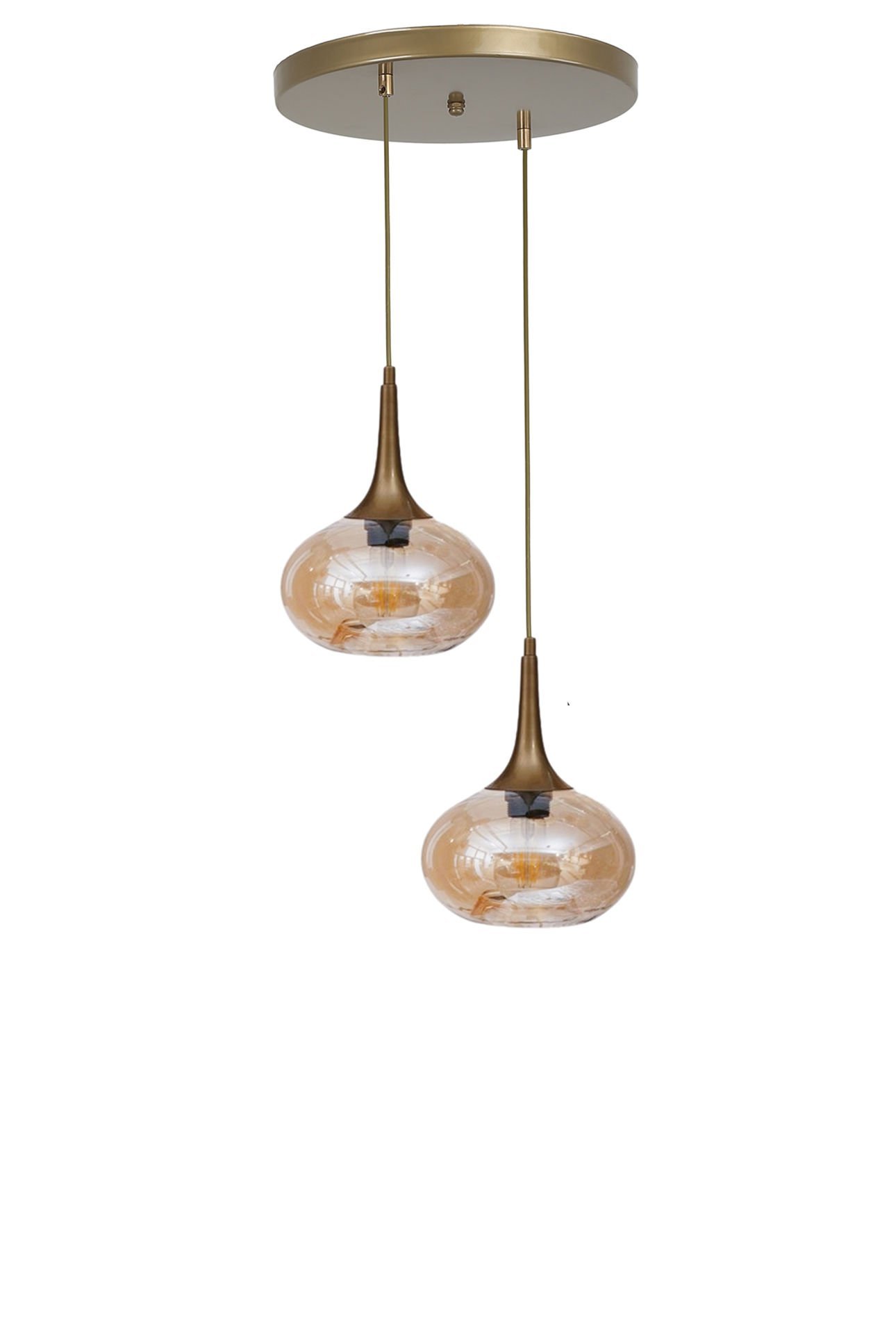 ZARA 2 Lİ TEPSİLİ ESKİTME BAL CAMLI SARKIT