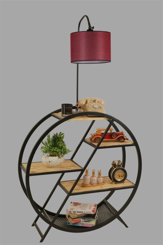 PLÜTON YANIK LAMBADER SİLİNDİR HASIR BORDO ABAJURLU