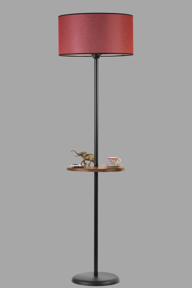 MERCAN SİYAH SEHPALI SİLİNDİR HASIR BORDO LAMBADER