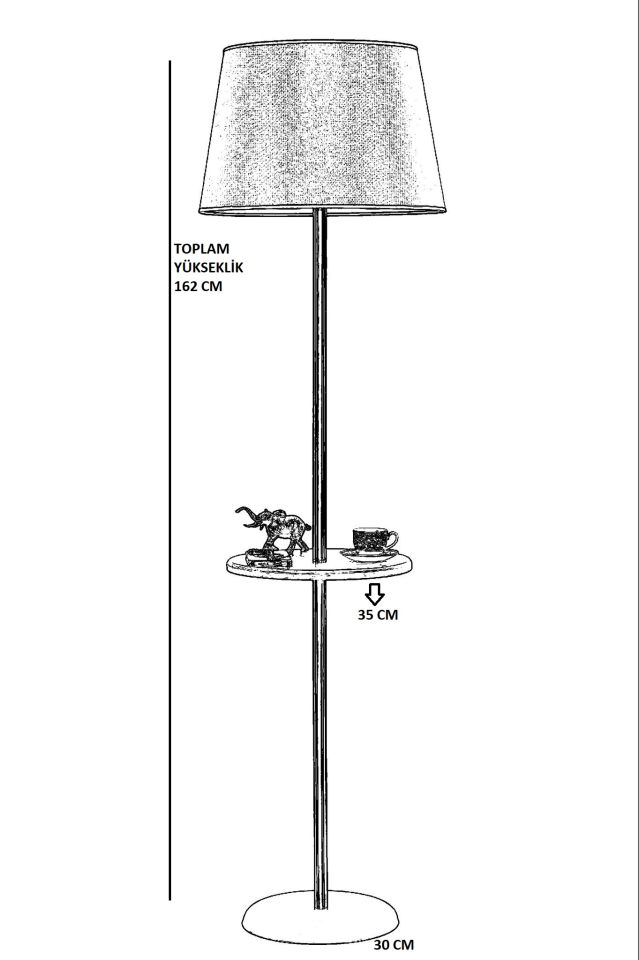 MERCAN SİYAH SEHPALI PRAMİT HASIR GRİ LAMBADER