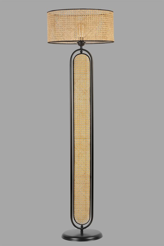 BELİNDA SİYAH SİLİNDİR RATTAN LAMBADER