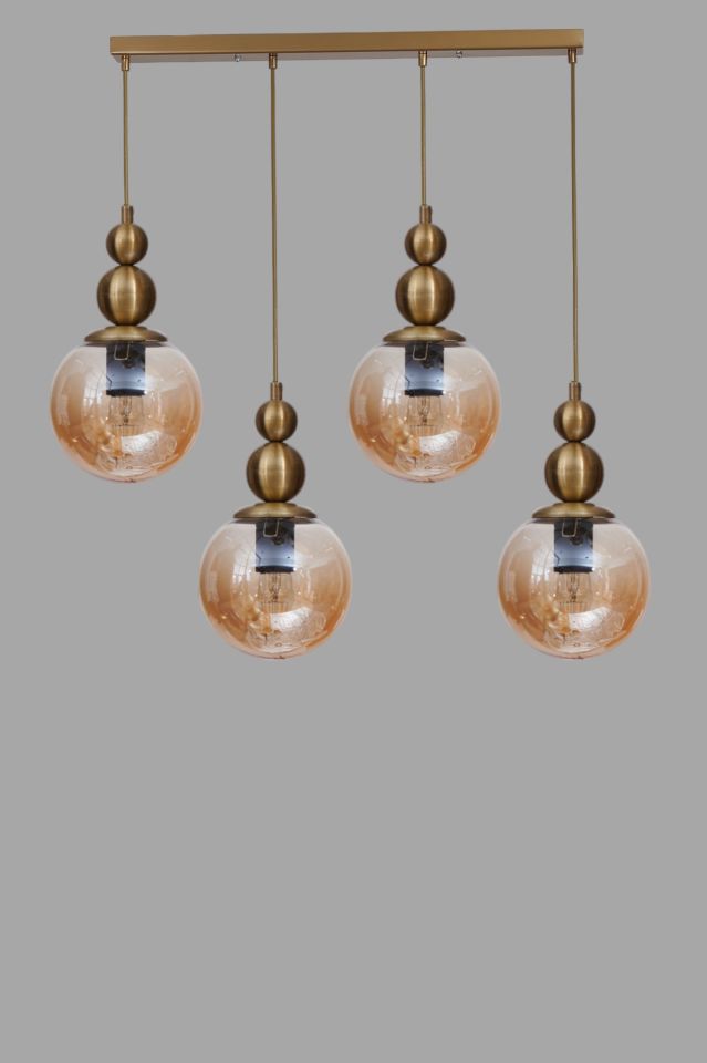 YAREN 4 LÜ SIRALI ESKİTME BAL CAMLI SARKIT